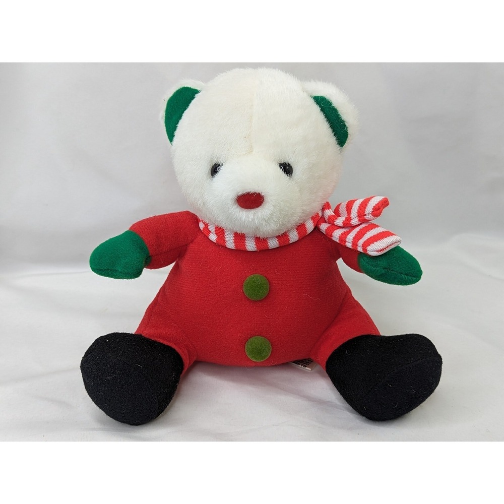 Soft Dreams White Bear Plush Christmas Red Outfit 6 Inch Stuffed Animal Toy